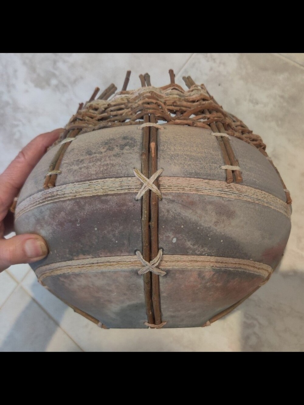 Woven Twig & Ceramic Bowl By M&C Adcock - Picture 4 of 9